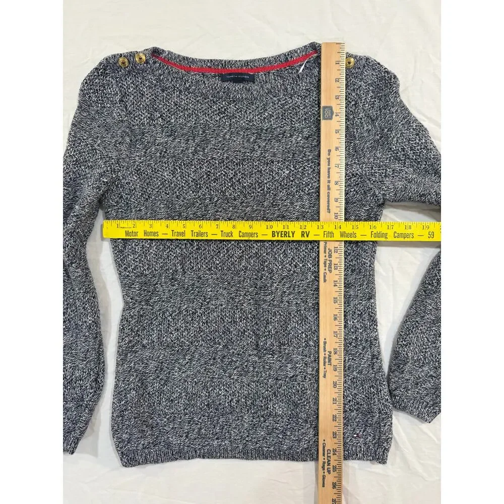 Tommy Hilfiger 100% Cotton Blue Knit Pullover Sweater Size Large